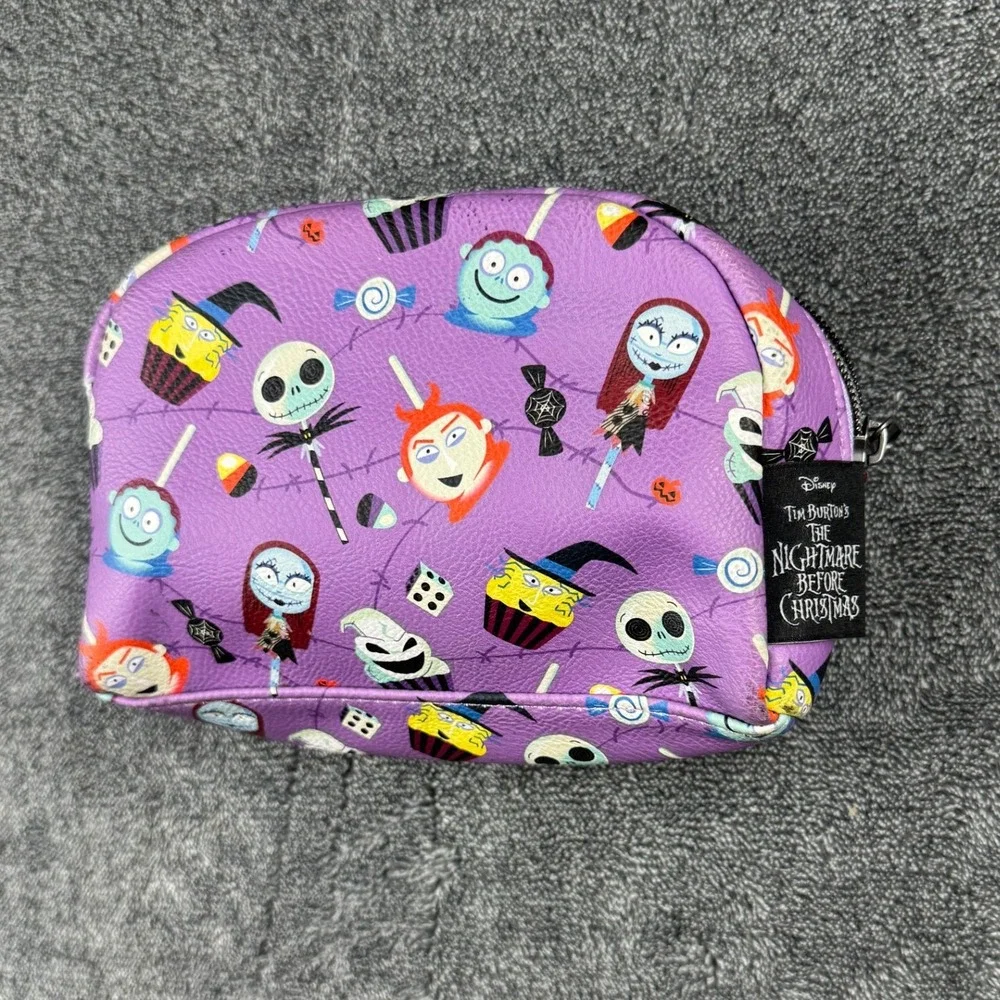 Disney Nightmare Before Christmas Purple Candy Character Makeup Bag Pouch 8x5x2